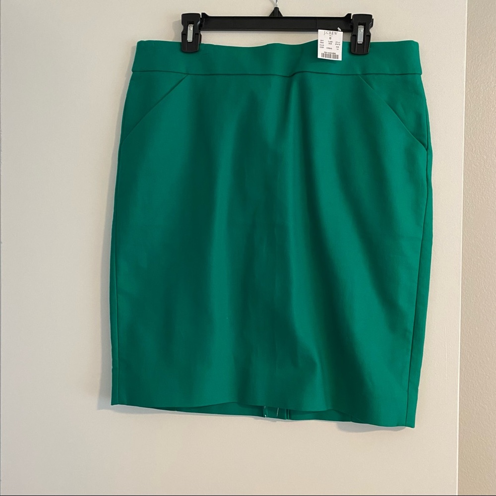 Size 14 j. Crew green pencil skirt NWT